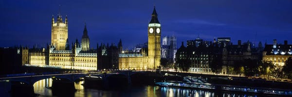 London: Evening Illumination, Palace Of Westminster, London, England by Panoramic Images