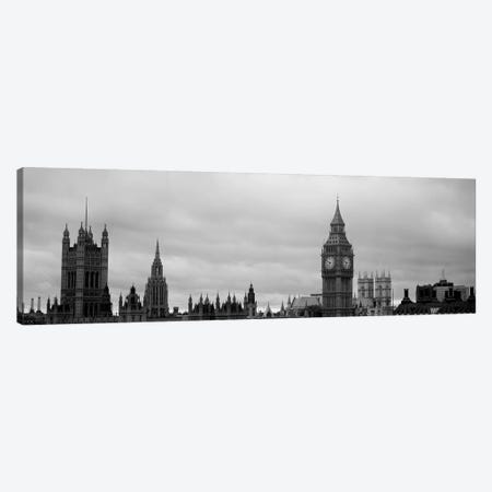 Gothic Architecture In B&W, City Of Westminster, London, England Canvas Print #PIM6163} by Panoramic Images Art Print