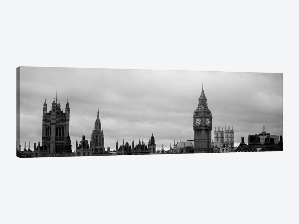 Gothic Architecture In B&W, City Of Westminster, London, England by Panoramic Images 1-piece Canvas Artwork