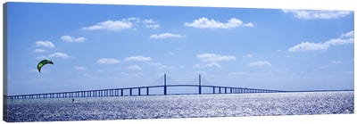 Bridge across a baySunshine Skyway Bridge, Tampa Bay, Florida, USA Canvas Art Print - Tampa