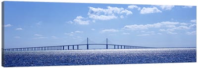 Bridge across a bay, Sunshine Skyway Bridge, Tampa Bay, Florida, USA Canvas Art Print - Tampa Art