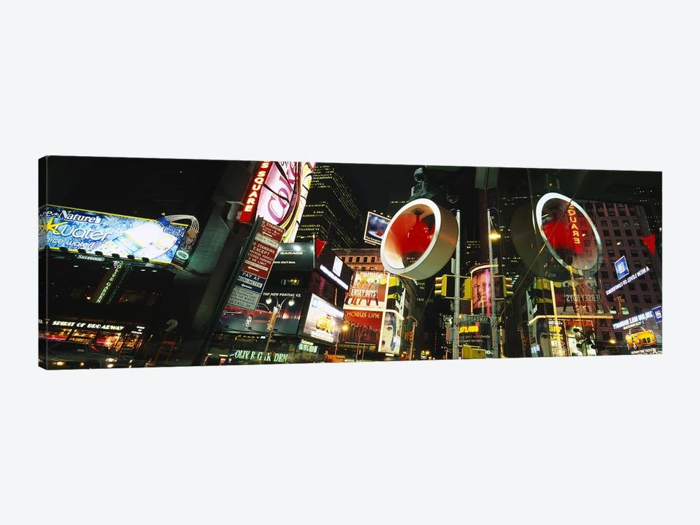 Low angle view of buildings lit up at night, Times Square, Manhattan, New York City, New York State, USA by Panoramic Images 1-piece Canvas Print