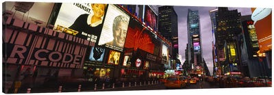 Buildings lit up at night, Times Square, Manhattan, New York City, New York State, USA Canvas Art Print - Times Square