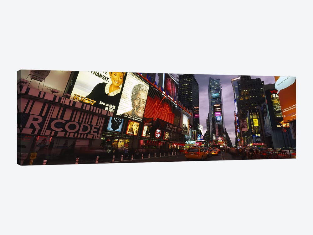 Buildings lit up at night, Times Square, Manhattan, New York City, New York State, USA by Panoramic Images 1-piece Canvas Wall Art