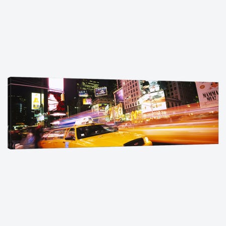 Yellow Taxi Motion Blur, Times Square, Manhattan, New York City, New York, USA Canvas Print #PIM6197} by Panoramic Images Canvas Print
