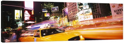 Yellow Taxi Motion Blur, Times Square, Manhattan, New York City, New York, USA Canvas Art Print - Times Square