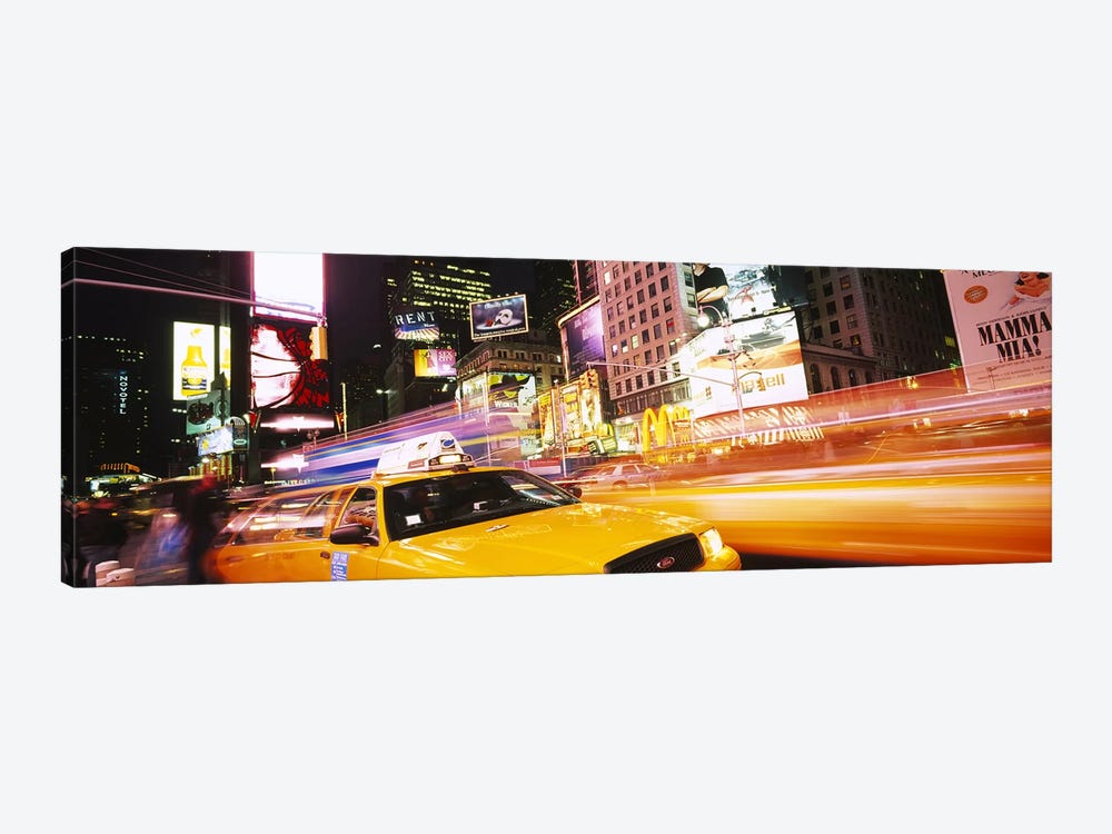 Yellow Taxi Motion Blur, Times Square, Manhattan, New York City, New York, USA by Panoramic Images 1-piece Art Print