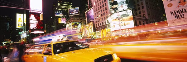 Times Square: Yellow Taxi Motion Blur, Times Square, Manhattan, New York City, New York, USA by Panoramic Images