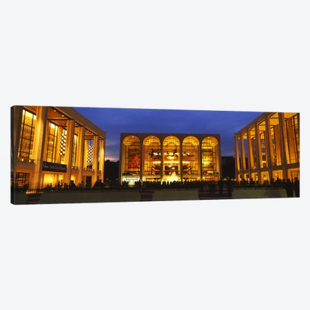 Entertainment building lit up at night, Lincoln Center, Manhattan, New York City, New York State, USA Canvas Print #PIM6198} by Panoramic Images Canvas Artwork