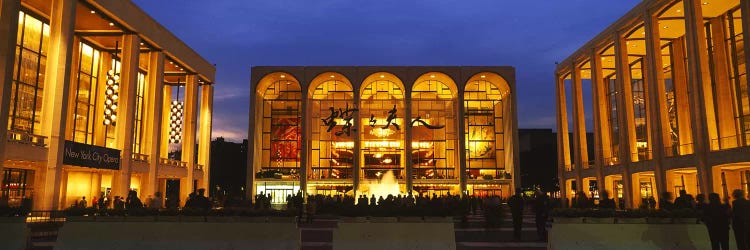 Entertainment building lit up at night, Lincoln Center, Manhattan, New York City, New York State, USA