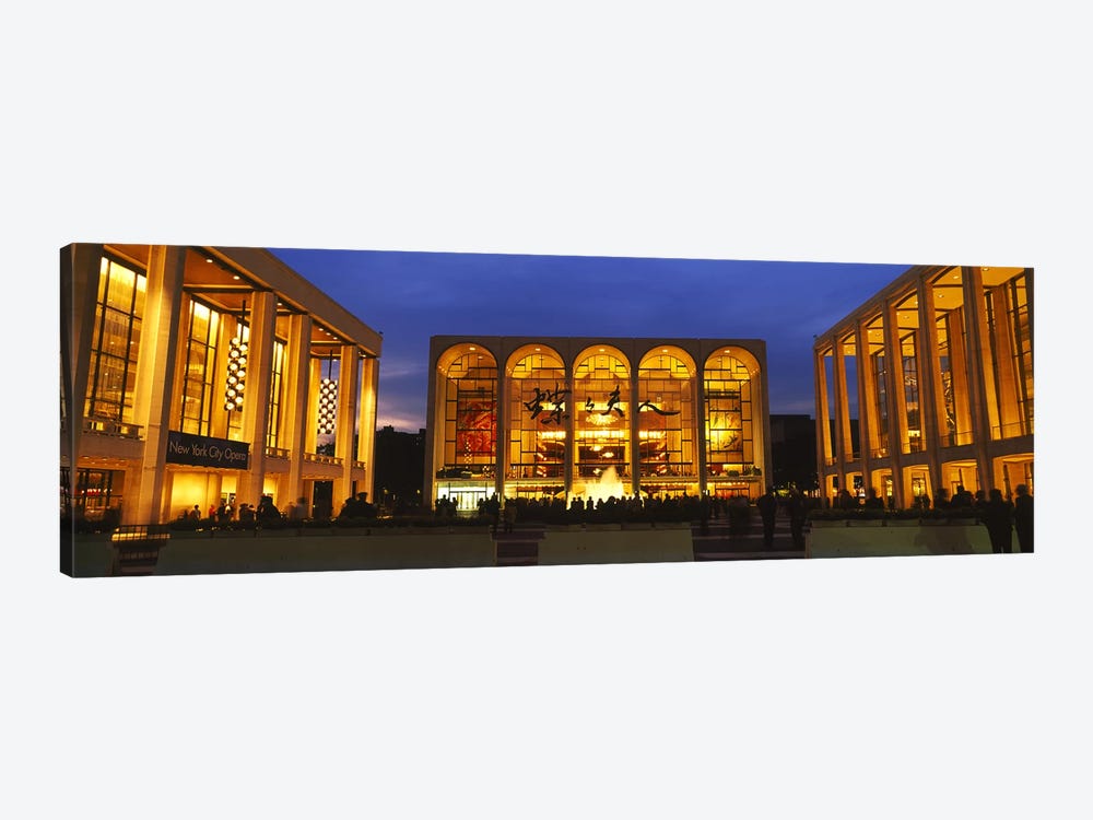 Entertainment building lit up at night, Lincoln Center, Manhattan, New York City, New York State, USA by Panoramic Images 1-piece Canvas Wall Art