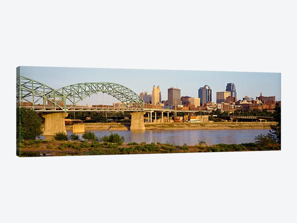Bridge over a riverKansas city, Missouri, USA by Panoramic Images 1-piece Canvas Art Print