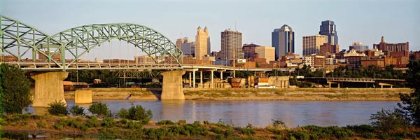 Missouri: Bridge over a riverKansas city, Missouri, USA by Panoramic Images