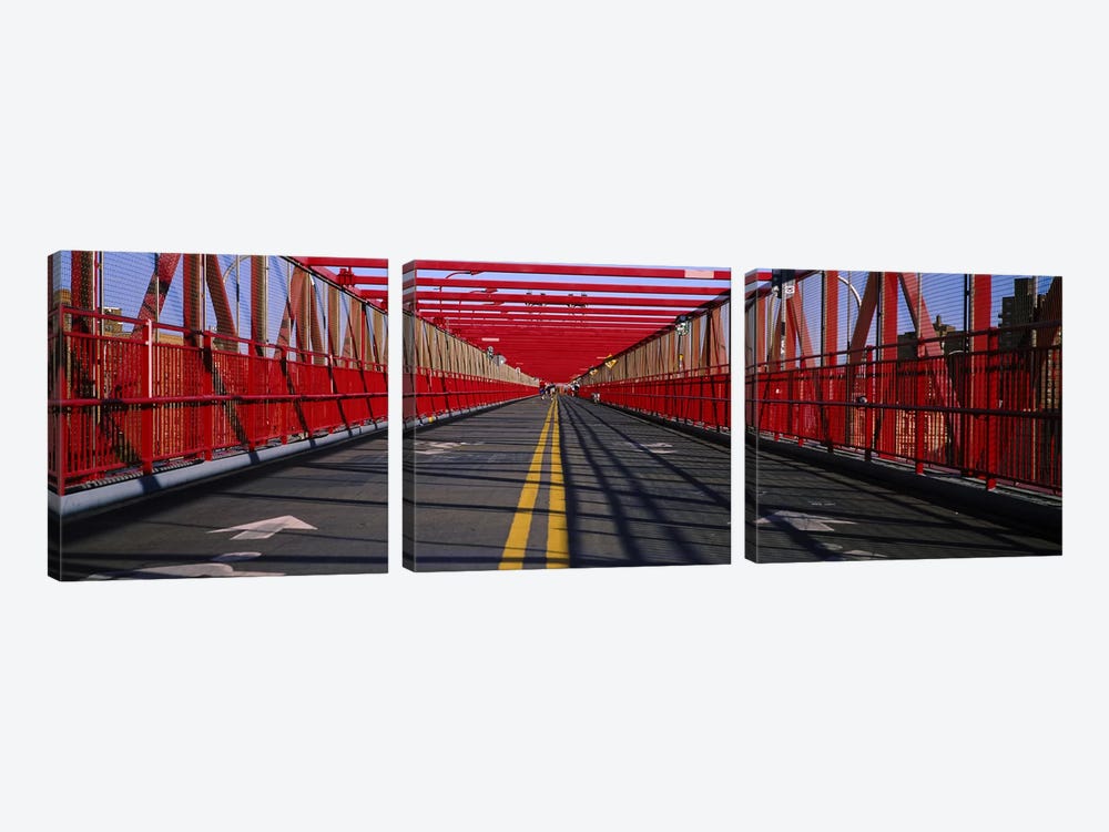 Arrow signs on a bridge, Williamsburg Bridge, New York City, New York State, USA by Panoramic Images 3-piece Art Print