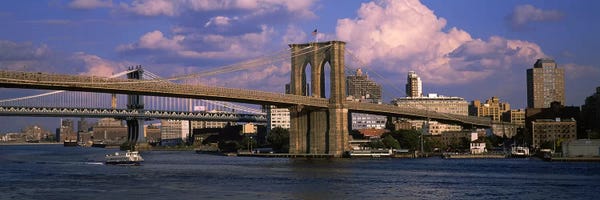 Brooklyn Bridge: Boat in a riverBrooklyn Bridge, East River, New York City, New York State, USA by Panoramic Images