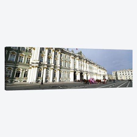Museum along a road, State Hermitage Museum, Winter Palace, Palace Square, St. Petersburg, Russia Canvas Print #PIM6206} by Panoramic Images Art Print