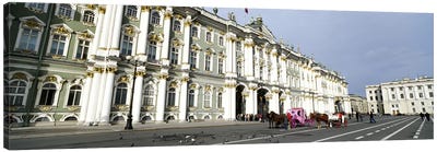 Museum along a road, State Hermitage Museum, Winter Palace, Palace Square, St. Petersburg, Russia Canvas Art Print - People Art