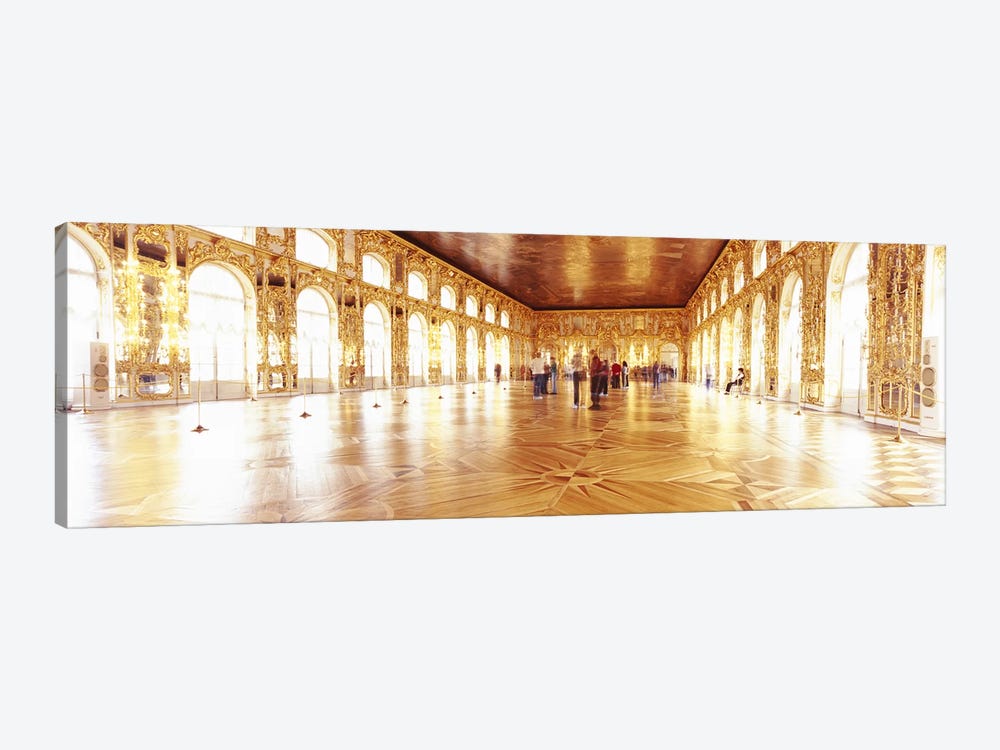 Group of people inside a ballroom, Catherine Palace, Pushkin, St. Petersburg, Russia by Panoramic Images 1-piece Canvas Wall Art