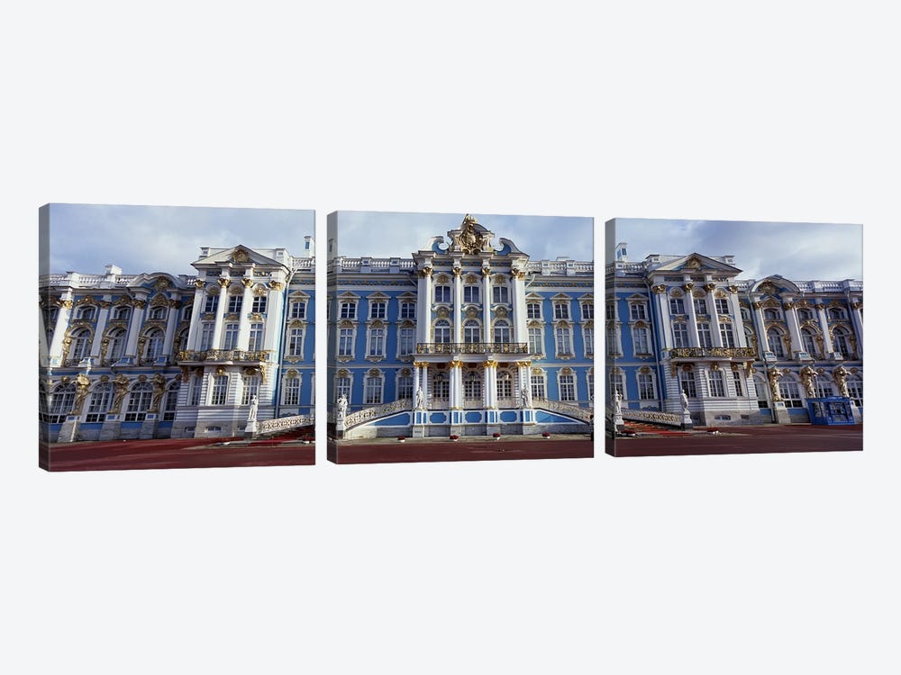 Facade of a palace, Catherine Palace, Pushkin, St. Petersburg, Russia by Panoramic Images 3-piece Canvas Wall Art