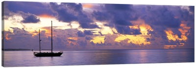 Sunset Moorea French Polynesia Canvas Art Print - French Polynesia Art