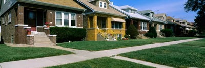 Bungalows in a row, Berwyn, Chicago, Cook County, Illinois, USA by Panoramic Images canvas print
