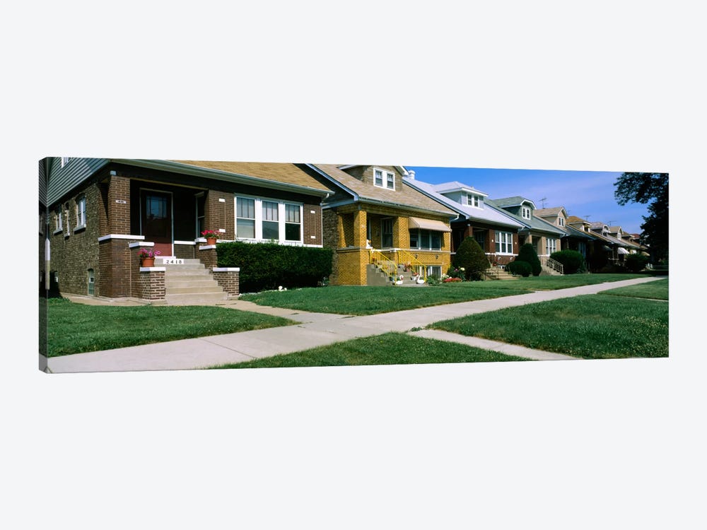Bungalows in a row, Berwyn, Chicago, Cook County, Illinois, USA by Panoramic Images 1-piece Canvas Art Print