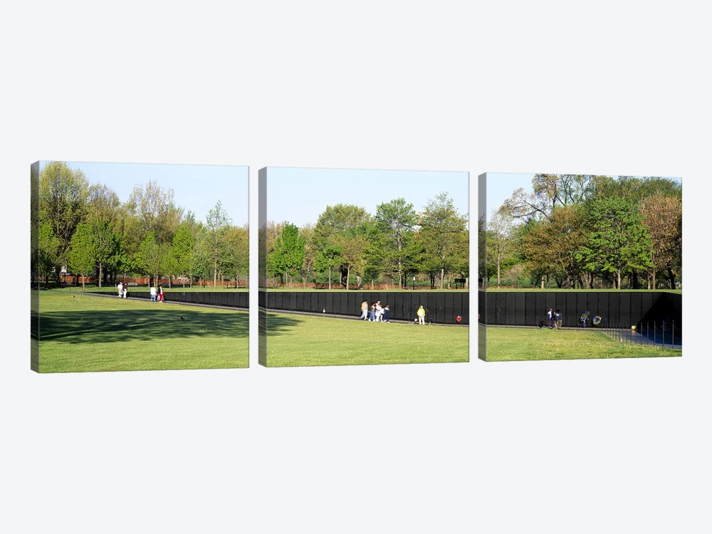 Tourists standing in front of a monumentVietnam Veterans Memorial, Washington DC, USA by Panoramic Images 3-piece Canvas Wall Art