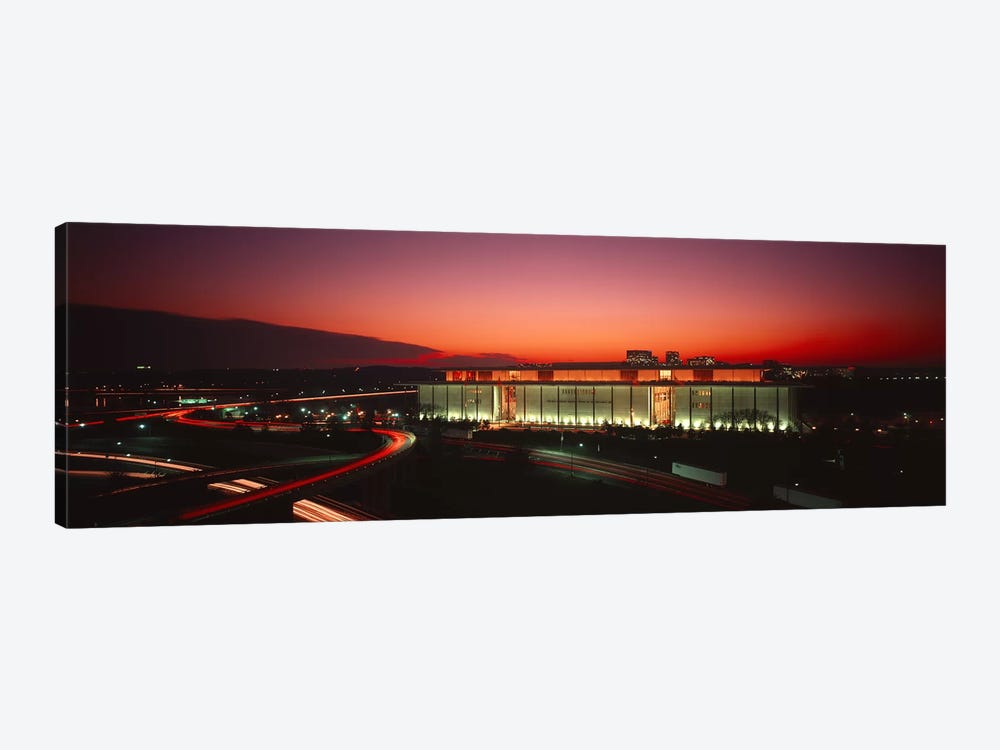 High angle view of a building lit up at nightJohn F. Kennedy Center for the Performing Arts, Washington DC, USA by Panoramic Images 1-piece Canvas Art Print