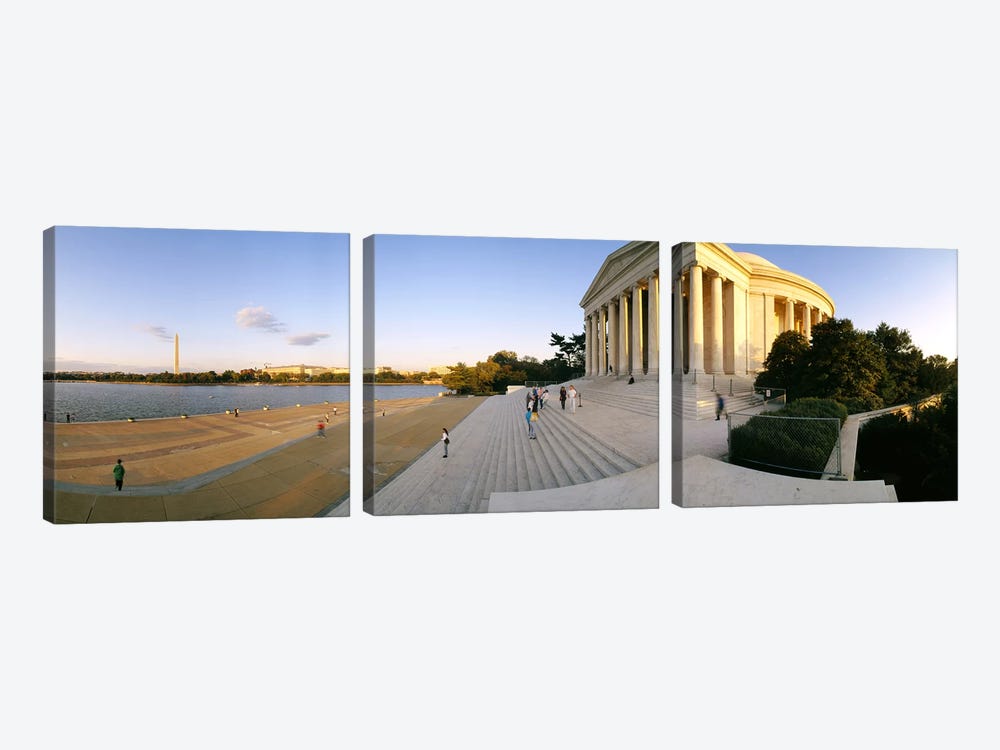 Monument at the riversideJefferson Memorial, Potomac River, Washington DC, USA by Panoramic Images 3-piece Art Print
