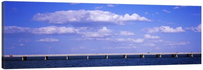 Bridge across a baySunshine Skyway Bridge, Tampa Bay, Florida, USA Canvas Art Print - Tampa Art