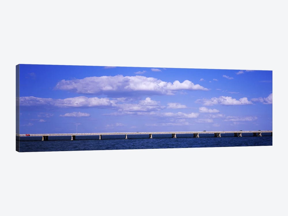 Bridge across a baySunshine Skyway Bridge, Tampa Bay, Florida, USA by Panoramic Images 1-piece Canvas Art Print
