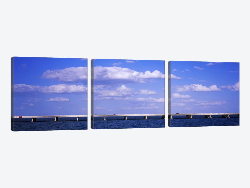 Bridge across a baySunshine Skyway Bridge, Tampa Bay, Florida, USA by Panoramic Images 3-piece Canvas Print