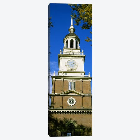Low angle view of a clock tower, Independence Hall, Philadelphia, Pennsylvania, USA Canvas Print #PIM6258} by Panoramic Images Canvas Print