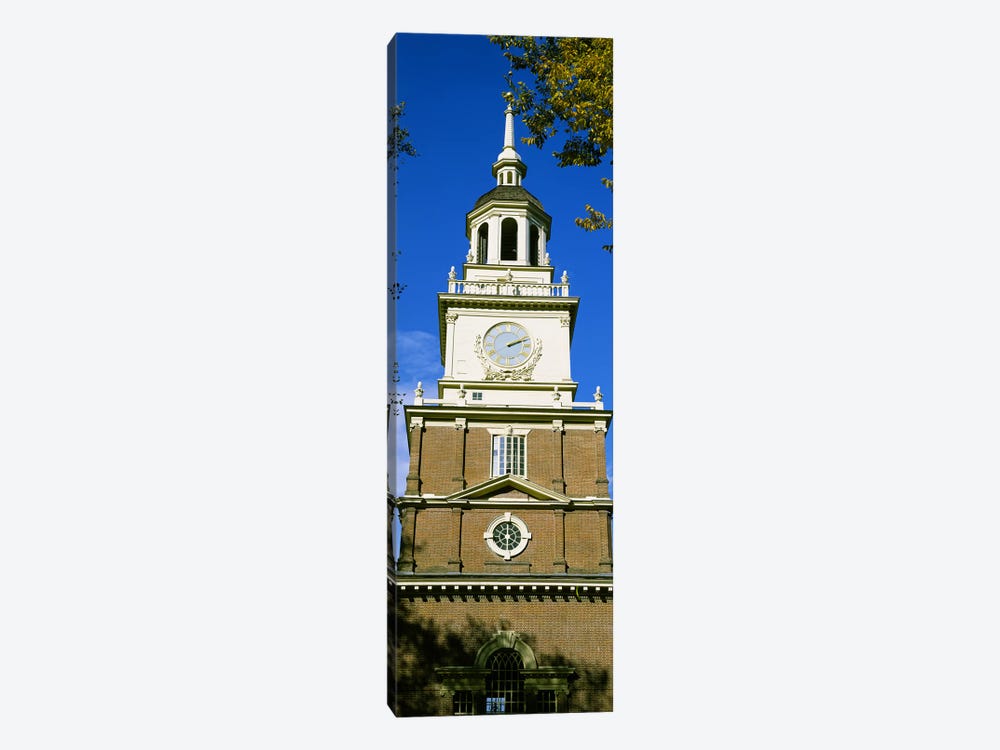 Low angle view of a clock tower, Independence Hall, Philadelphia, Pennsylvania, USA by Panoramic Images 1-piece Canvas Wall Art