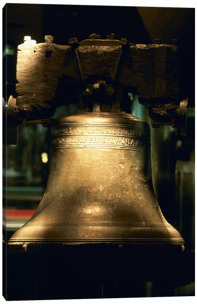 Close-up of a bell, Liberty Bell, Philadelphia, Pennsylvania, USA Canvas Art Print - Philadelphia Art
