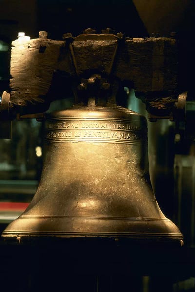Pennsylvania: Close-up of a bell, Liberty Bell, Philadelphia, Pennsylvania, USA by Panoramic Images
