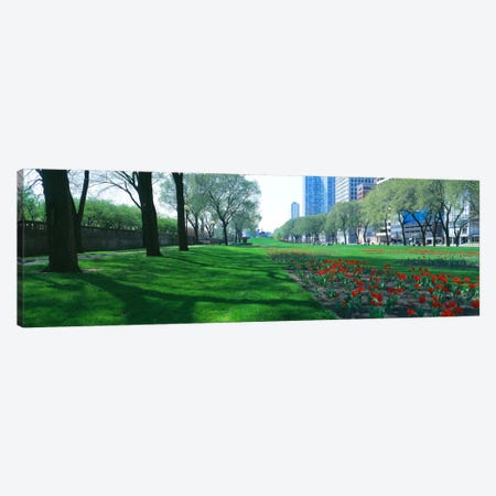 Public Gardens, Loop, Cityscape, Grant Park, Chicago, Illinois, USA Canvas Print #PIM625} by Panoramic Images Canvas Art Print