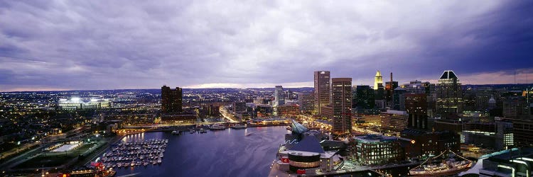 Buildings lit up at dusk, Baltimore, Maryland, USA #2