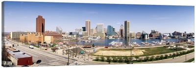 Skyscrapers in a city, Baltimore, Maryland, USA #2 Canvas Art Print - Nautical Art