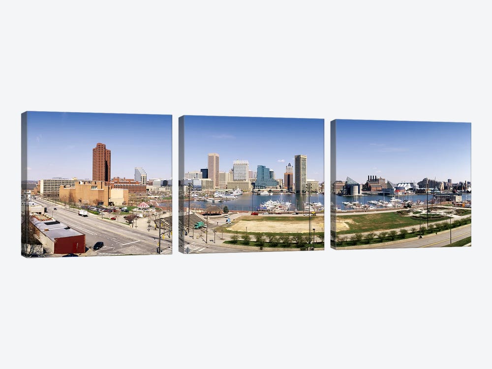 Skyscrapers in a city, Baltimore, Maryland, USA #2 by Panoramic Images 3-piece Canvas Artwork