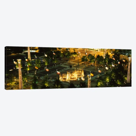 High angle view of fountains in a park lit up at night, Centennial Olympic Park, Atlanta, Georgia, USA Canvas Print #PIM6269} by Panoramic Images Canvas Artwork