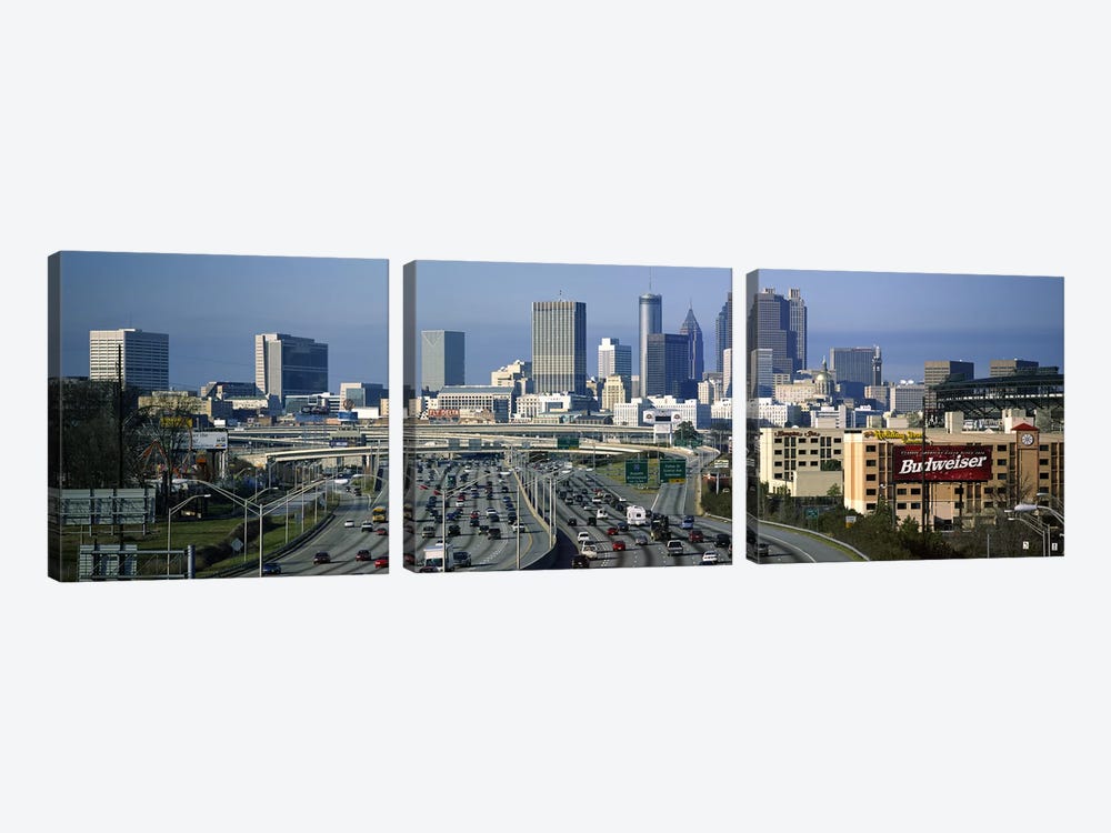 High angle view of traffic on a highway, Atlanta, Georgia, USA by Panoramic Images 3-piece Canvas Wall Art