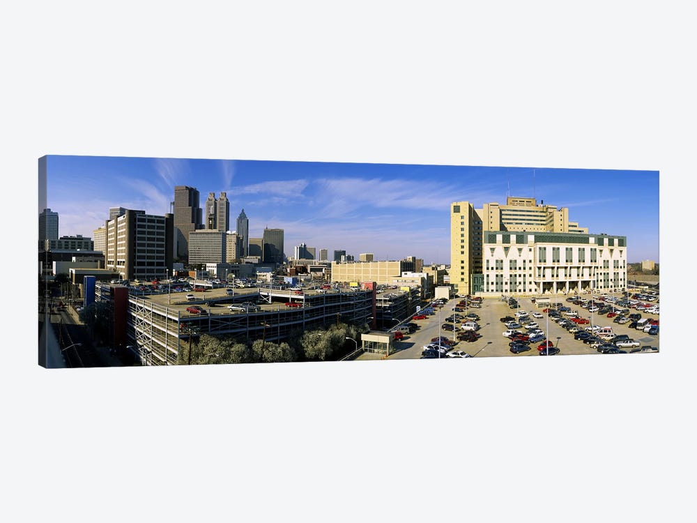 Hospital in a city, Grady Memorial Hospital, Skyline, Atlanta, Georgia, USA by Panoramic Images 1-piece Canvas Art