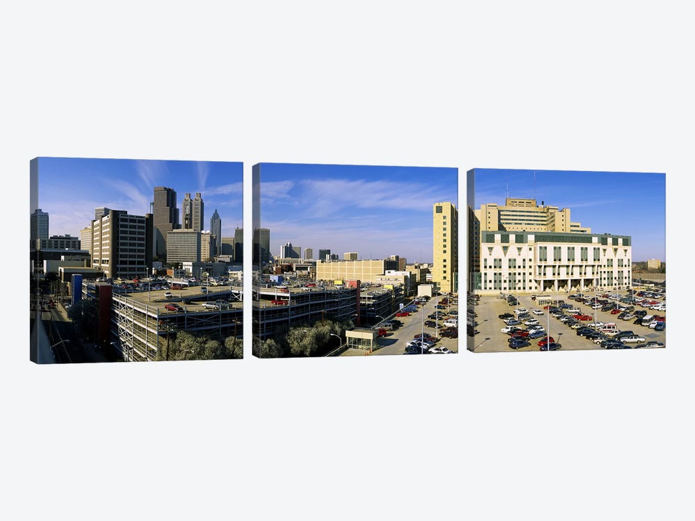 Hospital in a city, Grady Memorial Hospital, Skyline, Atlanta, Georgia, USA by Panoramic Images 3-piece Canvas Art