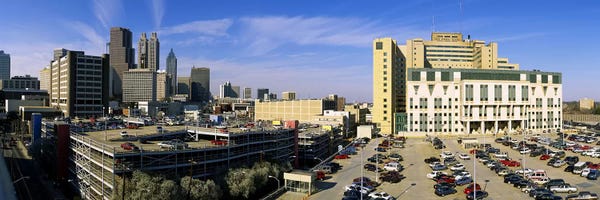 Georgia: Hospital in a city, Grady Memorial Hospital, Skyline, Atlanta, Georgia, USA by Panoramic Images