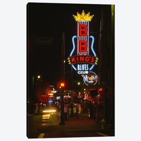 Neon sign lit up at night, B. B. King's Blues Club, Memphis, Shelby County, Tennessee, USA Canvas Print #PIM6274} by Panoramic Images Canvas Art