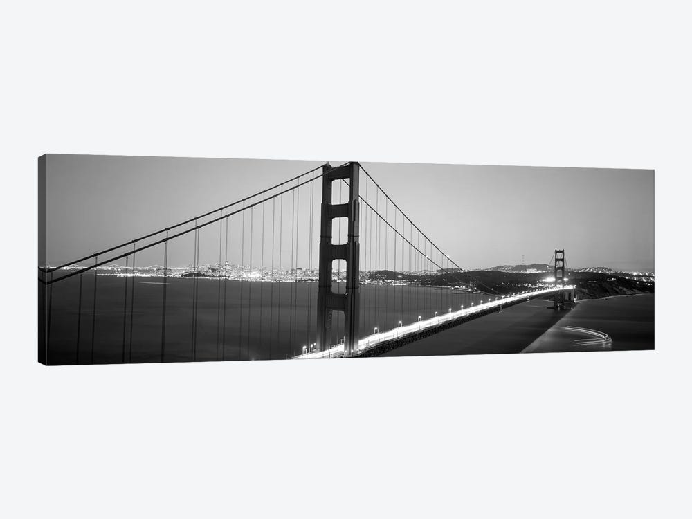 High angle view of a bridge lit up at night, Golden Gate Bridge, San Francisco, California, USA by Panoramic Images 1-piece Canvas Art