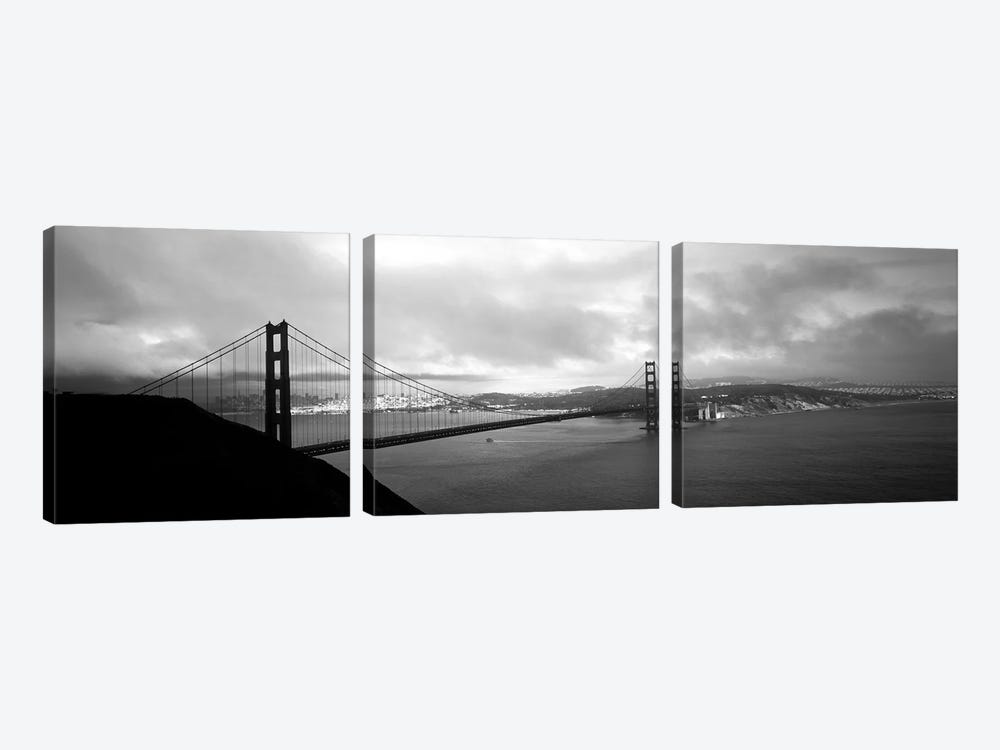 High angle view of a bridge across the sea, Golden Gate Bridge, San Francisco, California, USA by Panoramic Images 3-piece Art Print