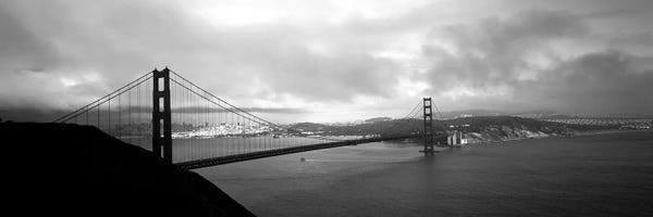 Golden Gate Bridge: High angle view of a bridge across the sea, Golden Gate Bridge, San Francisco, California, USA by Panoramic Images