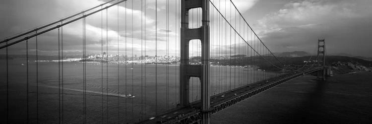 High angle view of a bridge across the seaGolden Gate Bridge, San Francisco, California, USA